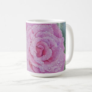 Pink Rose with Raindrops  Coffee Mug