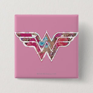 Pink Rose WW 2 Inch Square Button