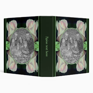 Pink Rosebud Flower Frame Add Your Own Photo Binder