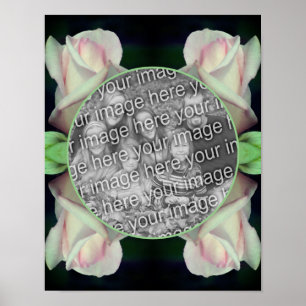 Pink Rosebud Flower Frame Create Your Own Photo Poster