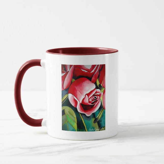 Pink Rosebud flower Happy Mother's Day mug (Left)