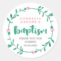 Pink Rosebud Wreath | Thank You Baptism