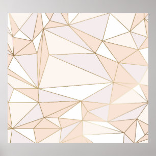 Pink Rosegold: Abstract Geometric Luxury Poster