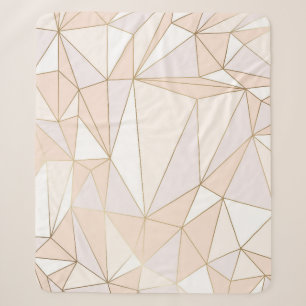 Pink Rosegold: Abstract Geometric Luxury Sherpa Blanket