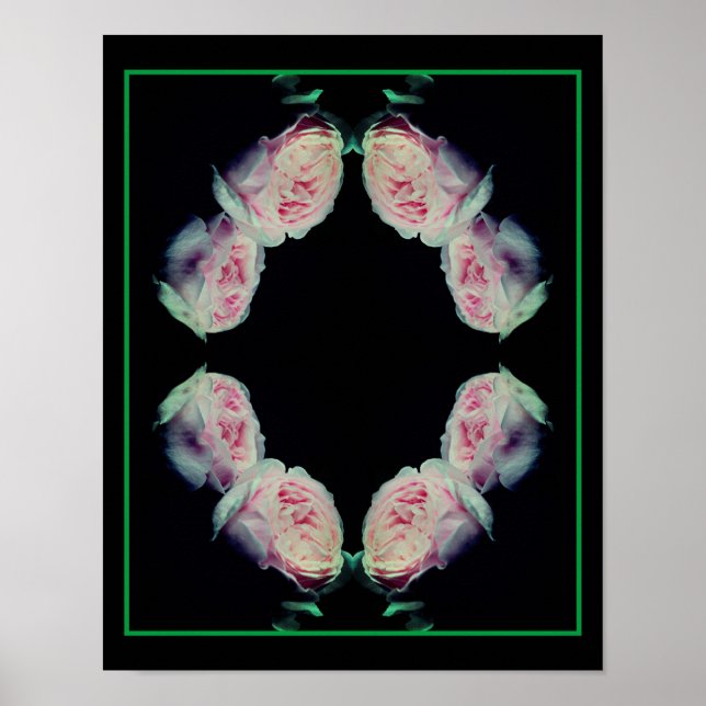 Pink Roses Abstract Poster (Front)