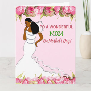 Pink Roses African American Women Mother's Day  Card