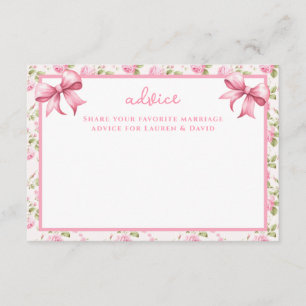 Pink Roses and Bows Coquette Advice Cards