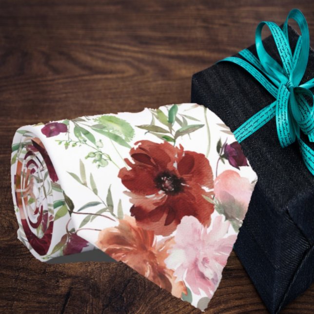 Pink Roses and Cinnamon Flowers Floral Neck Tie (Creator Uploaded)