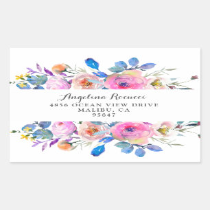 Pink Roses and Flowers with Pink Stripes Sticker