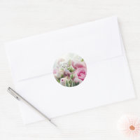 Pink Roses and Peony Buds Elegant Envelope Seal