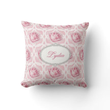 Pink Roses and White Quatrefoil Repeating Pattern