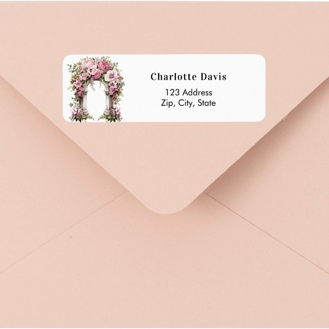 Pink roses arch garden return address  (Creator Uploaded)