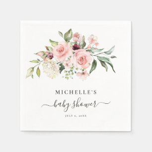 Pink Roses Baby Shower Napkin