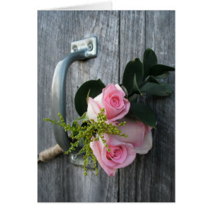 Pink Roses & Barn Door Card