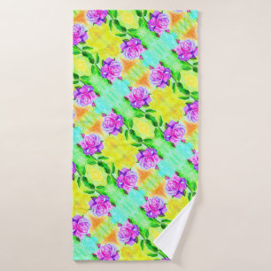 Pink Roses Bath Towel Set