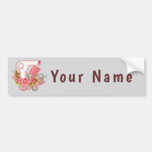 Pink Roses Beautician Bumper Sticker