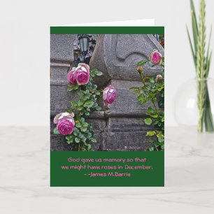 PINK ROSES BETWEEN TWO PILLARS/GOD GAVE US ROSES CARD