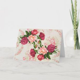 Pink Roses Birthday Card