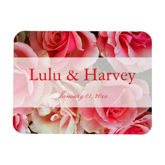 Pink Roses Bouquet Personal Magnet
