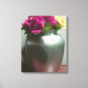 Pink roses canvas print