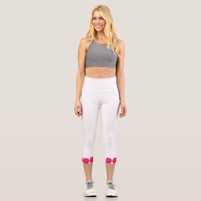 PINK ROSES      CAPRI LEGGINGS (Front)