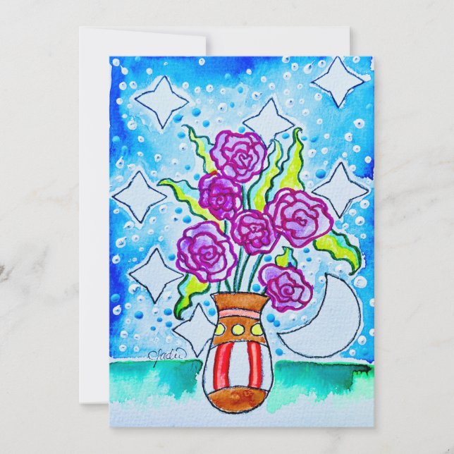 pink roses card (Front)