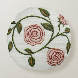 Pink Roses - Charles Rennie Mackintosh Round Pillow