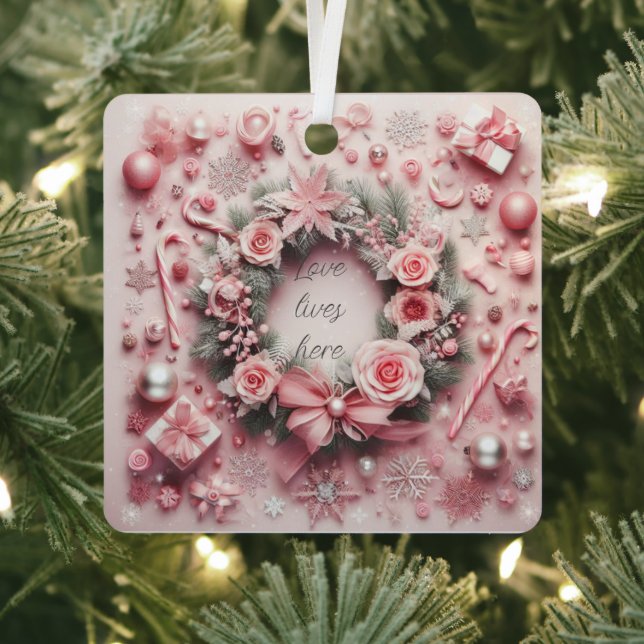 Pink Roses Christmas Daughter Ornament (Insitu)