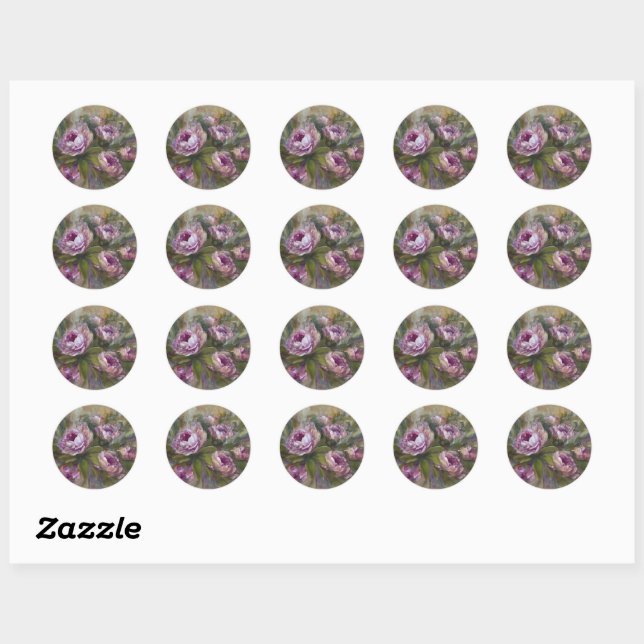 Pink Roses Classic Round Sticker (Sheet)