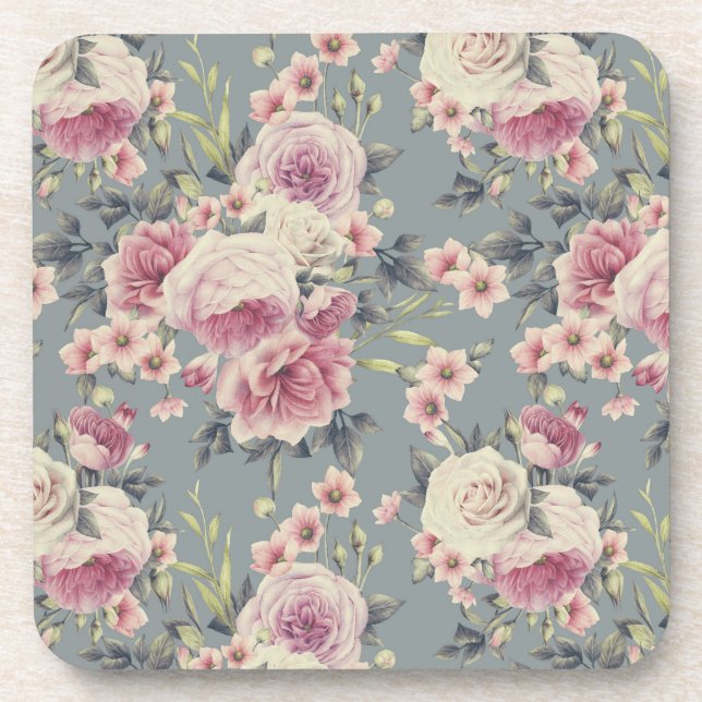 pink roses coaster (Front)