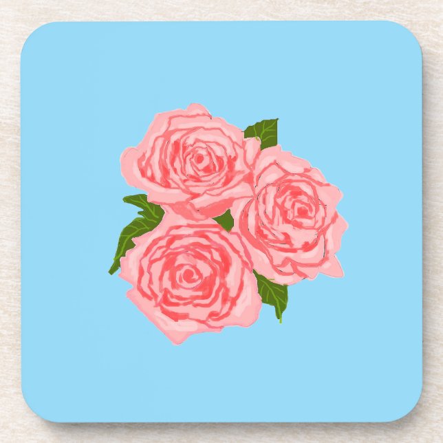 Pink roses coaster (Front)