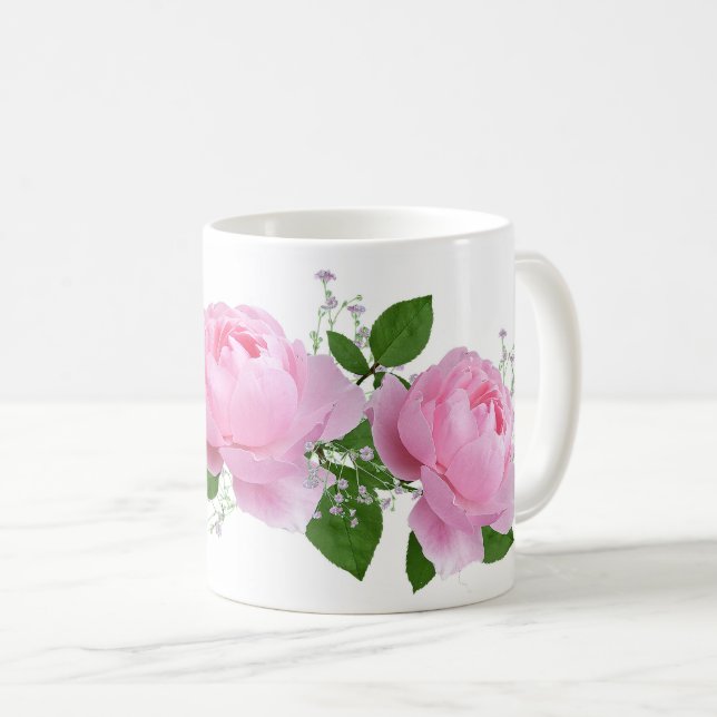 pink roses coffee mug (Front Right)