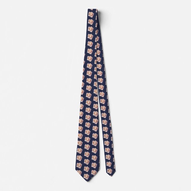 Pink Roses Custom Background colour Tie (Front)