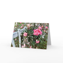 Pink Roses Customizable Greeting Card