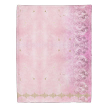 Pink Roses Damask Grunge - Duvet Cover