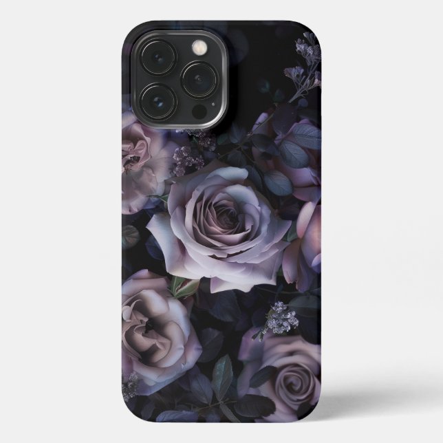 Pink Roses Dark & Moody iPhone Case (Back)
