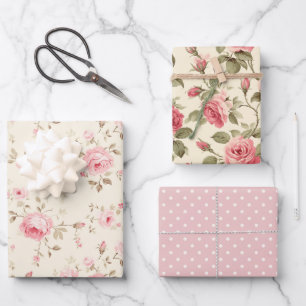 Pink Roses Delight Wrapping Paper Sheet