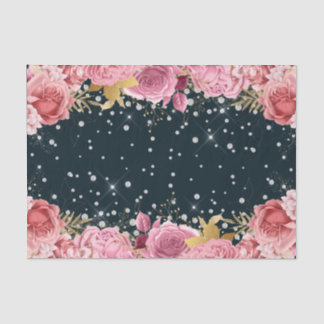 pink roses diamonds sophisticated sparkle tissue paper