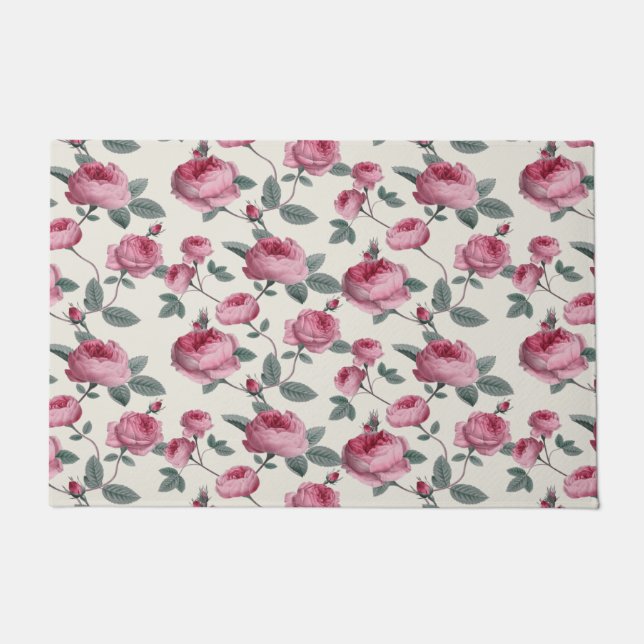Pink Roses Doormat (Front)