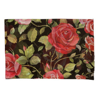 Pink roses: elegant floral pattern. pillowcase