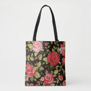 Pink roses: elegant floral pattern. tote bag
