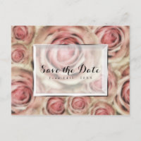 Pink Roses Elegant Save the Date Invitations