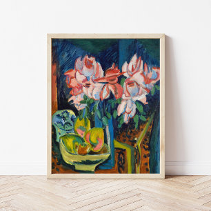Pink Roses Ernst Ludwig Kirchner Poster