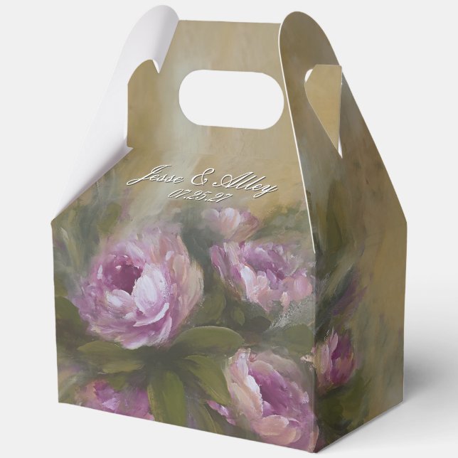Pink Roses Favor Box (Front)