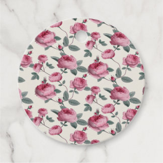 Pink Roses Favour Tags