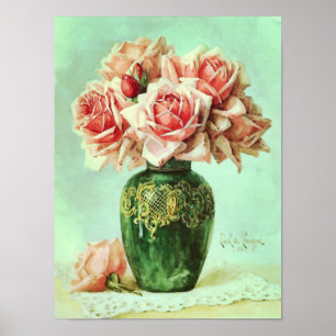 Pink Roses Fine Art Flower Painting Poster