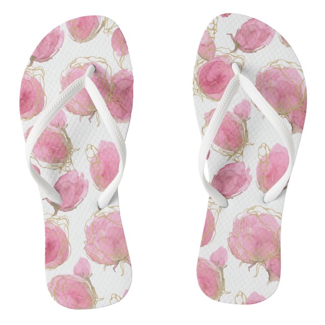 Pink roses flip flops (Footbed)