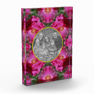 Pink Roses Floral Abstract Add Your   Photo Block