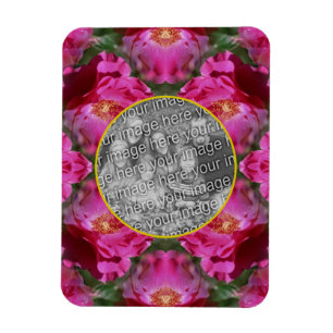 Pink Roses Floral Abstract Frame Add Your Photo Magnet