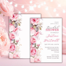 Pink Roses Floral Bridal Shower ~